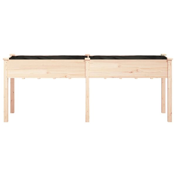 vidaXL Plantekasse med foring 203x53x76 cm heltre gran
