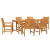 vidaXL Hage Spisegruppe 7 stk. Brun Solid akasietre