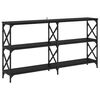 vidaXL Konsollbord Svart Eik 156 x 28 x 80,5 cm Konstruert tre