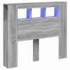 vidaXL Sengegavl med LED gr&aring; sonoma 120x18,5x103,5 cm konstruert tre
