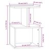 vidaXL Nattbord 2 stk gr&aring; sonoma eik 35x35x55 cm konstruert tre