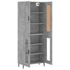 vidaXL Highboard betonggr&aring; 69,5x34x180 cm konstruert tre