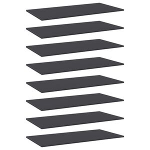 vidaXL Hylleplater 8 stk gr&aring; 80x20x1,5 cm sponplate