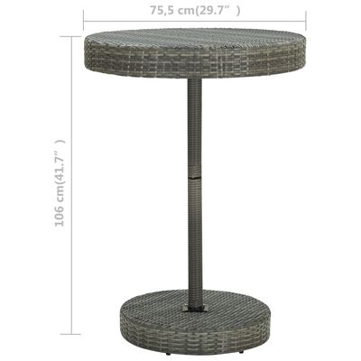 vidaXL Hagebord grå 75,5x106 cm polyrotting