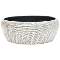 vidaXL Benkeservant svart og grå rund Φ41x14 cm keramikk