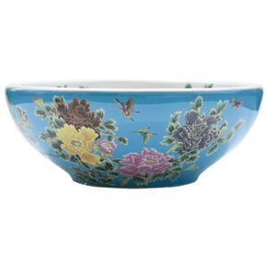 vidaXL Benkeservant flerfarget rund &Phi;41x14 cm keramikk