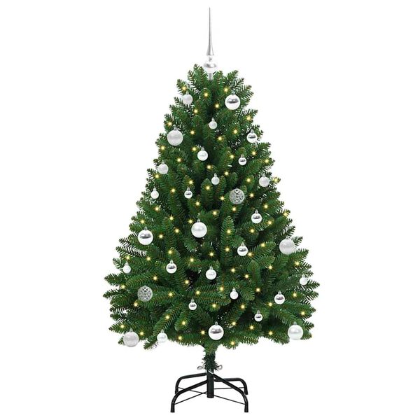 vidaXL Kunstig juletre med 150 LED grønn 150 cm PVC og metall