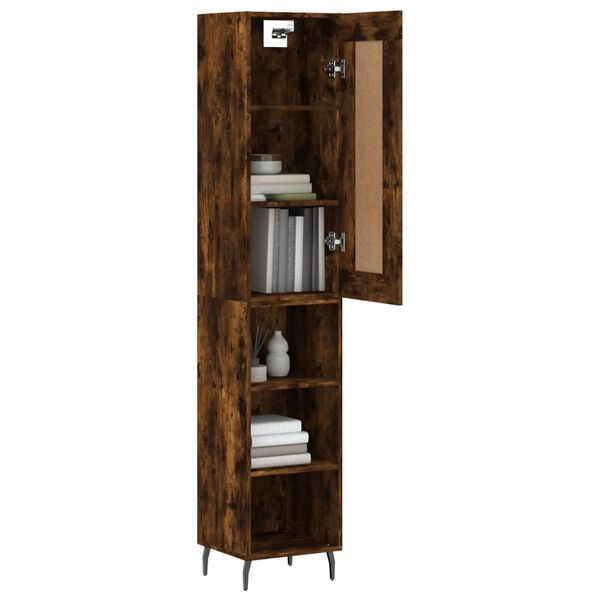 vidaXL Highboard r&oslash;kt eik 34,5x34x180 cm konstruert tre