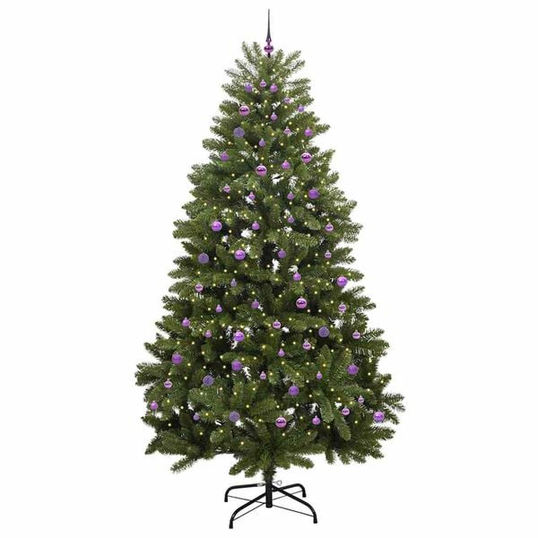 vidaXL Kunstig juletre med 300 LED gr&oslash;nn 270 cm PVC og metall