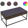 vidaXL Salongbord med Infinity LED brun eik 90x50x41 cm