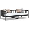vidaXL Dagseng svart heltre furu 90x200 cm