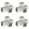 vidaXL Stolpesko 4 stk X-form galvanisert metall 91x91 mm