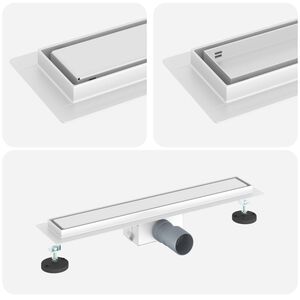 vidaXL 2 i 1 Dusjavl&oslash;p s&oslash;lv 50 cm Rustfritt St&aring;l 304