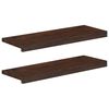 vidaXL Trappetrinn 2 stk. 70 x 25 x 2 cm M&oslash;rk brun Massiv b&oslash;ketre
