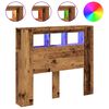 vidaXL Sengegavl med LED gammelt tre 120x18,5x103,5 cm konstruert tre