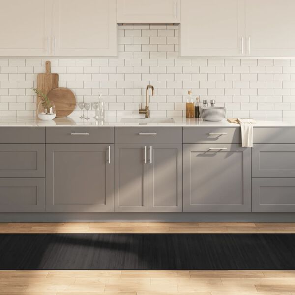 vidaXL Teppe rektangul&aelig;rt svart 70x300 cm bambus