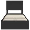 vidaXL Seng med Oppbevaring med skuff Svart 90 x 190 cm Konstruert tre