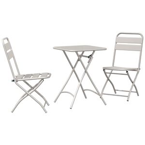 vidaXL Bistrosett 3 stk. Beige St&aring;l