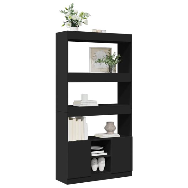 vidaXL Highboard svart 92x33x180 cm konstruert tre