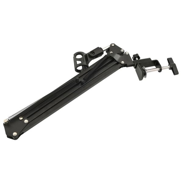 vidaXL Bordmontert mikrofonstativ svart st&aring;l