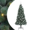 vidaXL Kunstig forh&aring;ndsopplyst juletre med kulepakke gr&oslash;nn 180 cm PET