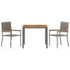 vidaXL Hage Spisegruppe 3 pcs Grå polyrotting