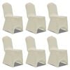 vidaXL Stoltrekk stretch kremhvit 6 stk