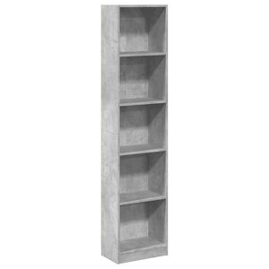 vidaXL Bokhylle betonggr&aring; 40x24x176 cm konstruert tre