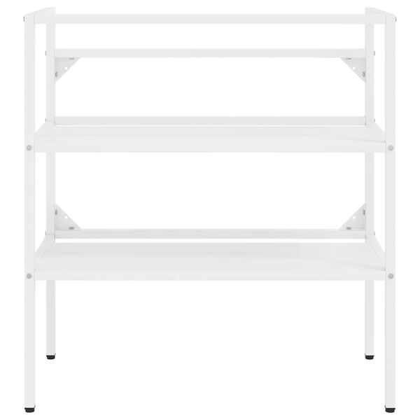 vidaXL Badehylle hvit 79x38x83 cm jern