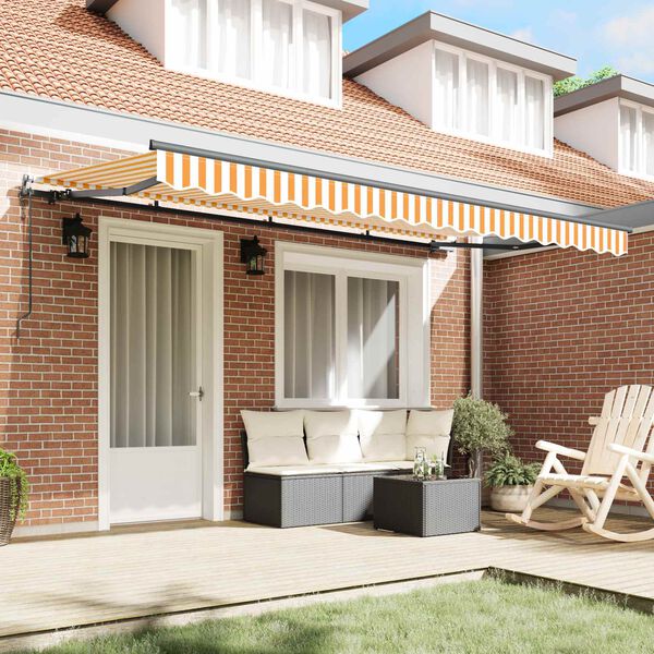 vidaXL Innvendbar Markise Gul og hvit 350 x 200 cm