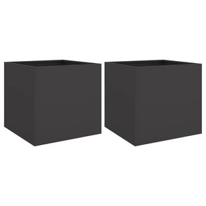 vidaXL Plantekasser 2 stk svart 42x40x39 cm st&aring;l