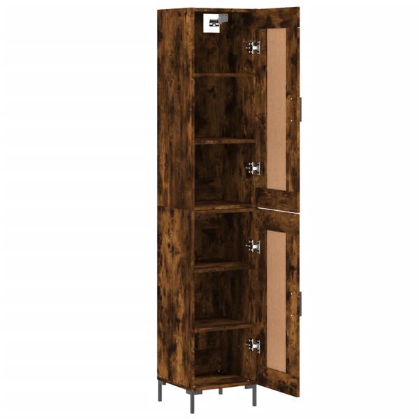 vidaXL Highboard røkt eik 34,5x34x180 cm konstruert tre