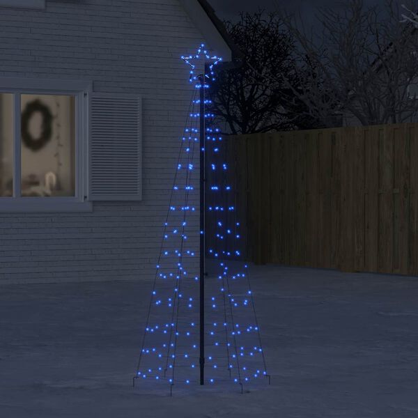 vidaXL LED Juletre med Spikes 220 LEDs Bl&aring; 180 cm