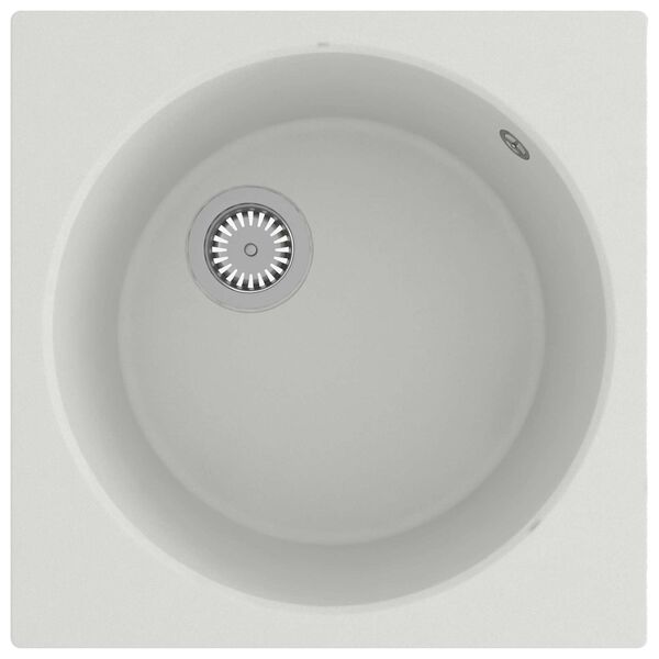 vidaXL Kj&oslash;kkenvask Hvit 48 x 48 x 20.5 cm Granitt