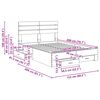 vidaXL Sengestamme med skuff med hodegjerde med lagring Konstruert tre
