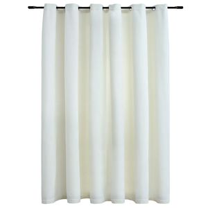vidaXL Lystett gardin med metallringer fl&oslash;yel kremhvit 290x245 cm