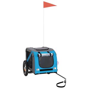 vidaXL Kj&aelig;ledyrsykkelhenger bl&aring; og gr&aring; oxfordstoff og jern