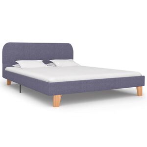 vidaXL Sengeramme uten Madrass Lysegr&aring; Stoff 135x190 cm