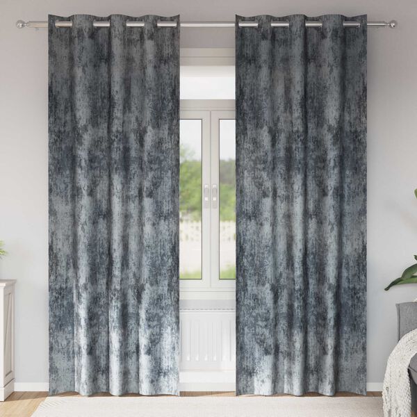 vidaXL Fl&oslash;yel Gardiner med gardiner 2 pcs S&oslash;lvgr&aring; 260 x 140 cm Fl&oslash;yel
