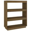 vidaXL Bokhylle/romdeler honningbrun 80x35x103 cm heltre furu