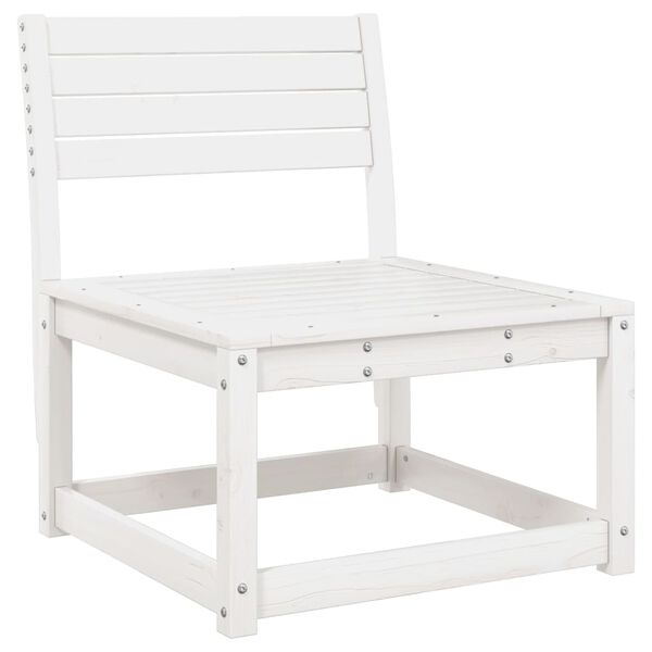 vidaXL Hagesofasett 6 deler hvit heltre furu