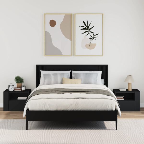 vidaXL Veggmonterte nattbord 2 stk svart 45x30x35 cm