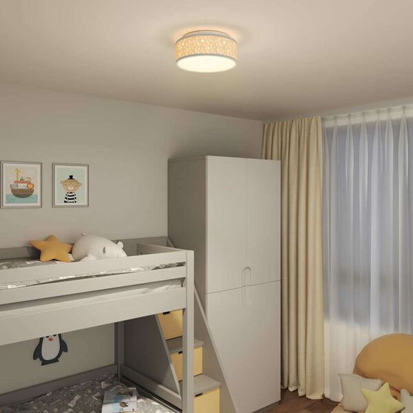 vidaXL Taklampe med s&oslash;kelys Gr&aring; 30 x 30 x 13,5 cm stoff