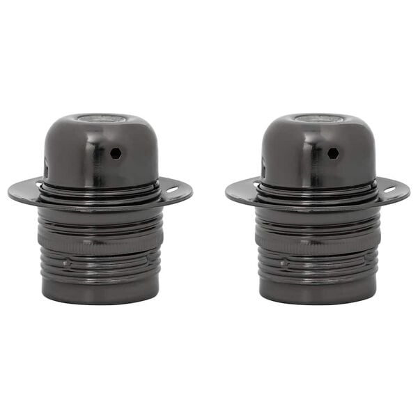 vidaXL Lampeholdere 2 stk blank svart E27