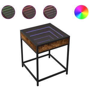 vidaXL Salongbord med Infinity LED r&oslash;kt eik 40x40x51 cm