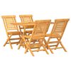 vidaXL Hagespisegruppe 5 deler heltre teak