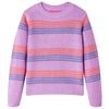 Barnegenser stripet strikket lilla og rosa 128
