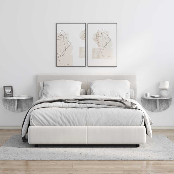 vidaXL Vegghylle Veggmontert Betonggr&aring; 48 x 24 x 24 cm Konstruert tre