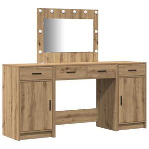 vidaXL Sminkebord 3 stk. Brun 78,5 x 41 x 135 cm Konstruert tre