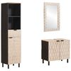 vidaXL Badev&aelig;relses Sett 3 pcs Hvit Vask Finish Massiv mango tre